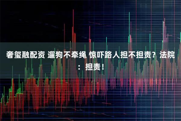 奢玺融配资 遛狗不牵绳 惊吓路人担不担责？法院：担责！