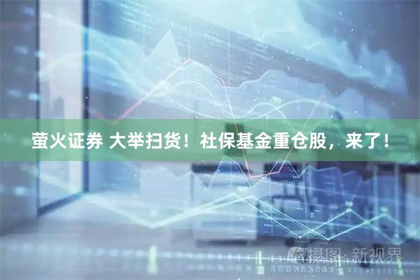 萤火证券 大举扫货！社保基金重仓股，来了！